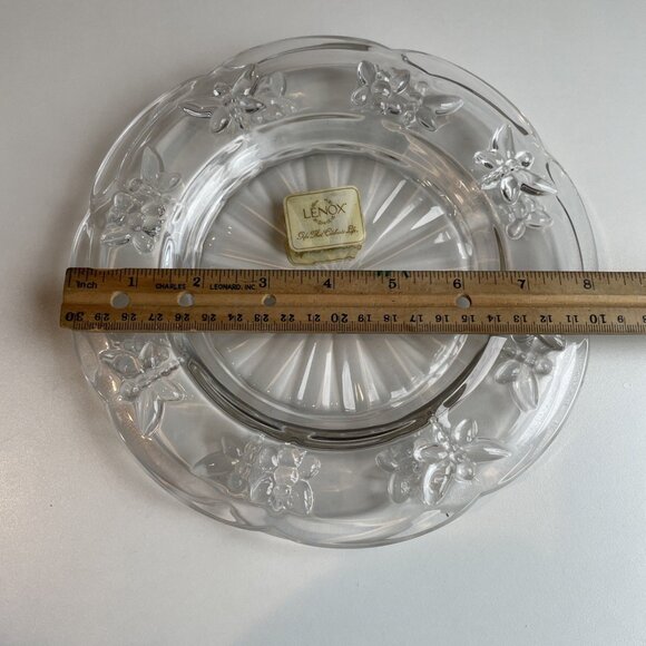 Set Of 2 Lenox Butterfly Meadow 8” Salad Plate Clear Glass Scalloped Edge NWT - Picture 5 of 5